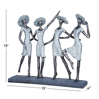 Grey Polystone Traditional Sculpture, Ladies 13" x 15" x 4"