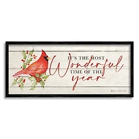 Stupell Industries Most Wonderful Time Cardinal Framed Giclee Art