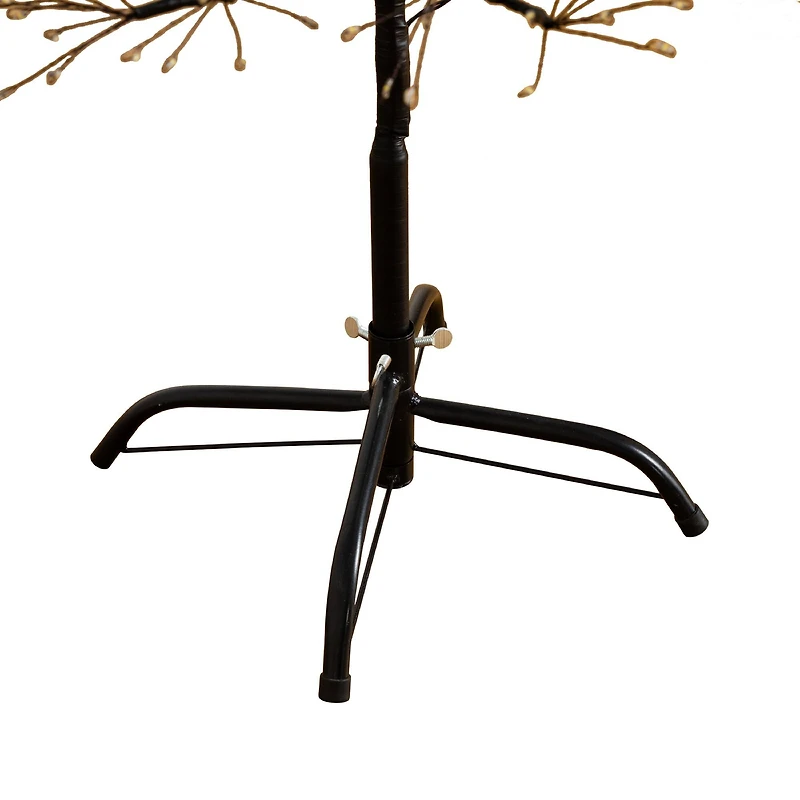 4ft. Pre-Lit Artificial Halloween Black Starburst Tree with 800 Fairy Warm White LED Lights