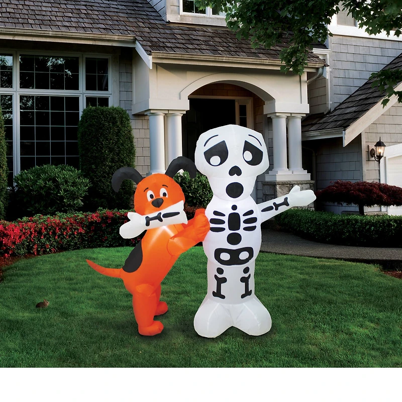 4ft. Inflatable Skeleton & Dog