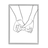 Stupell Industries Fluid Line Abstract Couple Holding Hands Wall Art in Frame
