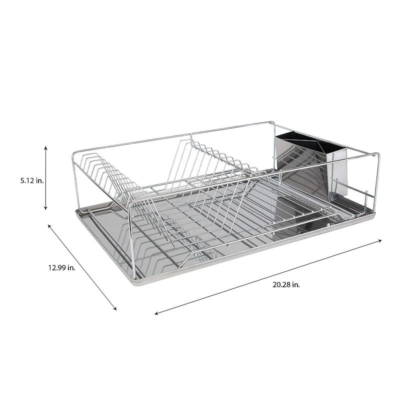 Kitchen Details Twisted Chrome 3-Piece Dish Rack