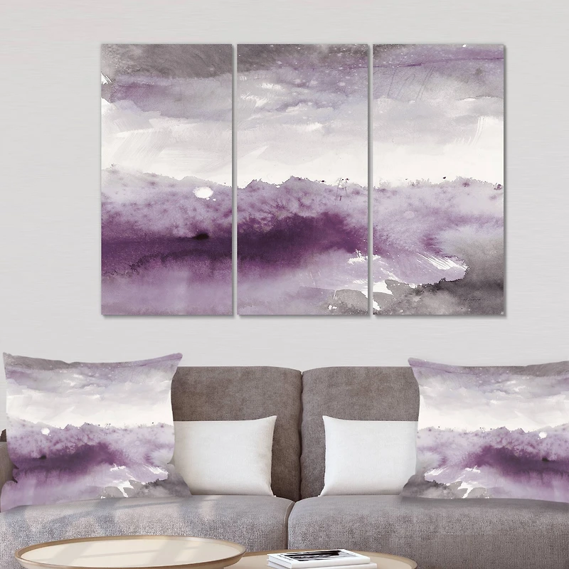 Designart - Midnight at the Lake II Amethyst and Grey