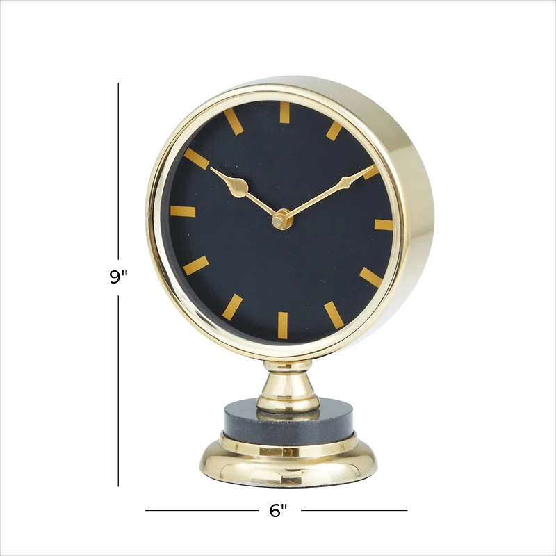 The Novogratz Gold Modern Abstract Clock, 6" x 4" x 9"