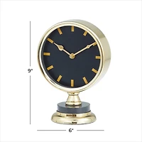 The Novogratz Gold Modern Abstract Clock, 6" x 4" x 9"