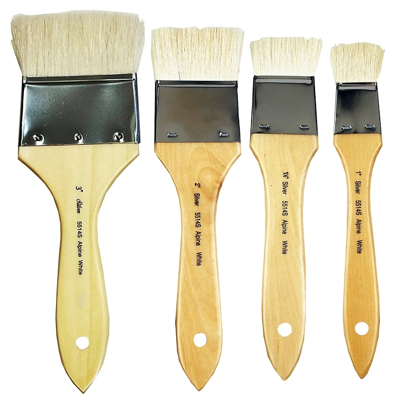 Silver Brush Limited Alpine White™ Wide Wash & Blend Background Brushes Set