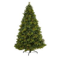 7.5ft. Pre-Lit North Carolina Mixed Pine Artificial Christmas Tree, Warm White LED Lights