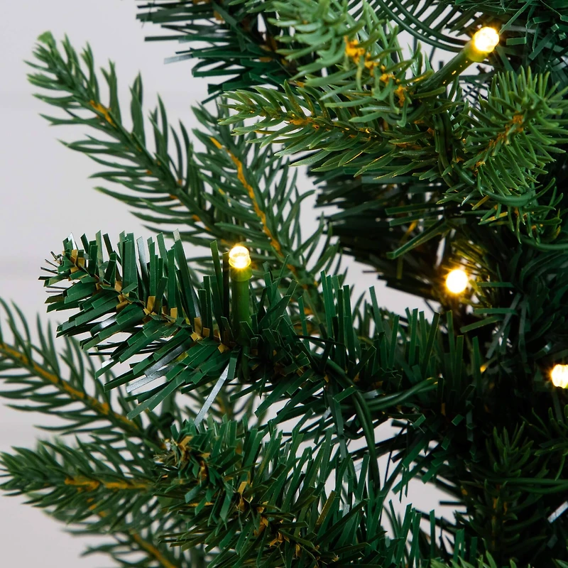 2ft. Pre-Lit Artificial Classic Christmas Tree with 35 Warm White LED Lights in Gold Decorative Planter