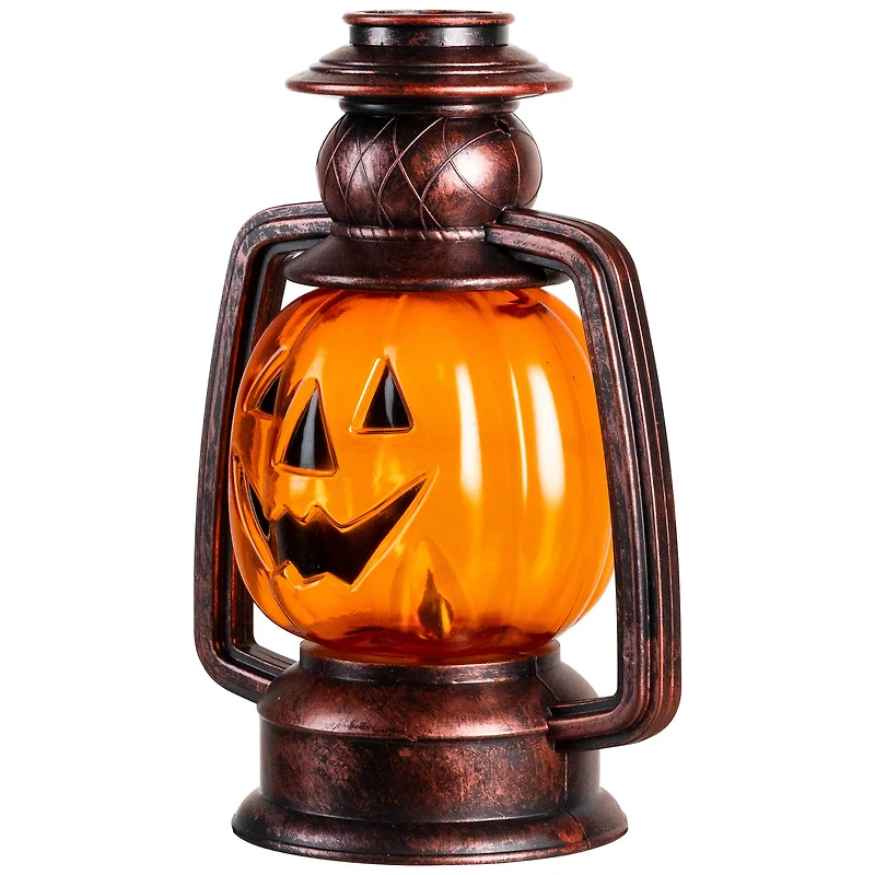 16.75" Orange Flickering Halloween Jack O' Lantern Pathway Markers, 3ct.
