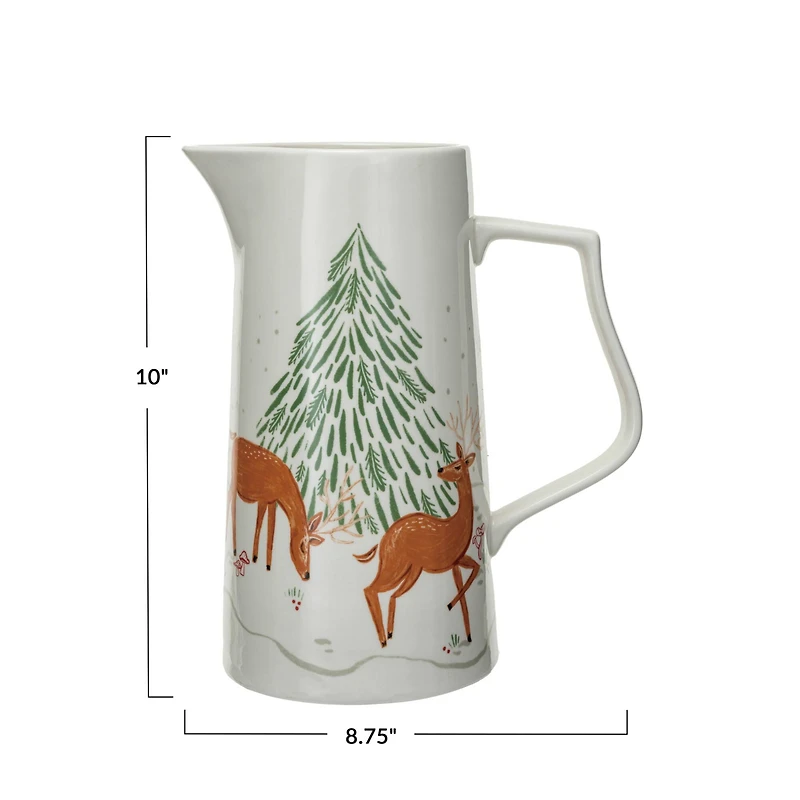 Hello Honey® 2qt. Deer & Tree Stoneware Pitcher