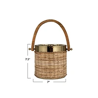 Hello Honey® 3qt. Boho-Chic Rattan & Steel Ice Bucket