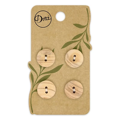 Dritz® 15mm Beige-Camel Sustainable Wood Round Button, 12ct.