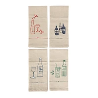 Hello Honey® Drink & Glass Bottles Linen & Cotton Blend Tea Towels, 4ct.