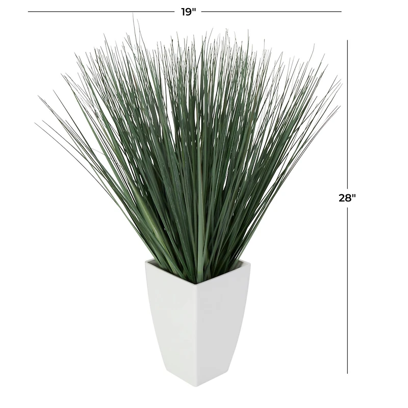 28" Foliage Artificial Plant with White Plastic Pot
