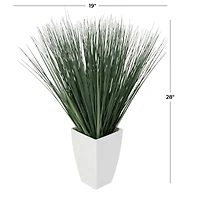 28" Foliage Artificial Plant with White Plastic Pot