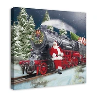 Train Santa 24" x 24" Canvas Wall Art
