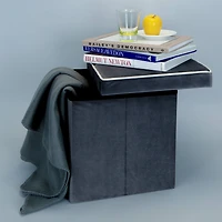 Simplify Collapsible Velvet Storage Ottoman