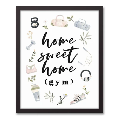 Home Sweet Home Gym 16" x 20" Black Framed Canvas