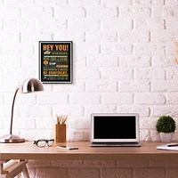 Stupell Industries Hey You Inspirational Black Framed Wall Art