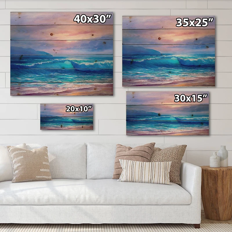 Designart - Golden Sunset Over The Sea By The Beach