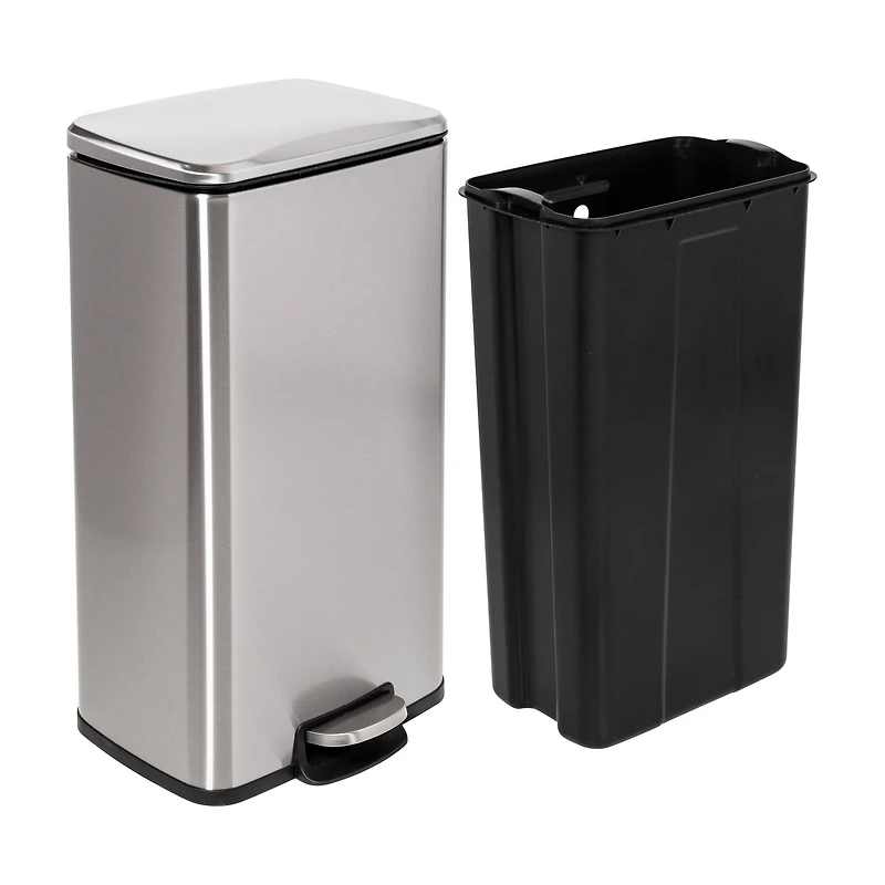 Honey Can Do Stainless Steel Step Trash Cans with Lid Set