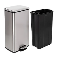 Honey Can Do Stainless Steel Step Trash Cans with Lid Set