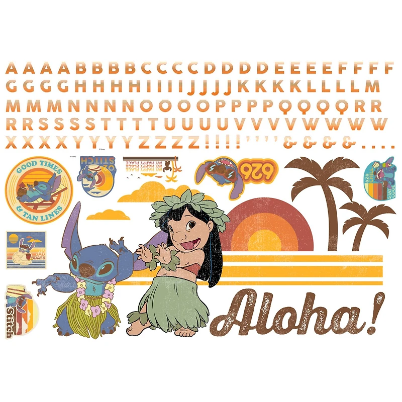 RoomMates Lilo & Stitch Peel & Stick Giant Wall Decal Set with Alphabet