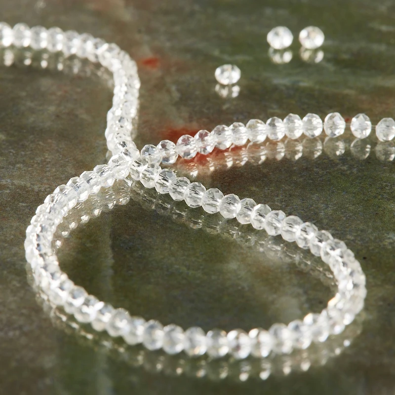 12 Pack: Crystal Faceted Glass Rondelle Beads, 3mm by Bead Landing™