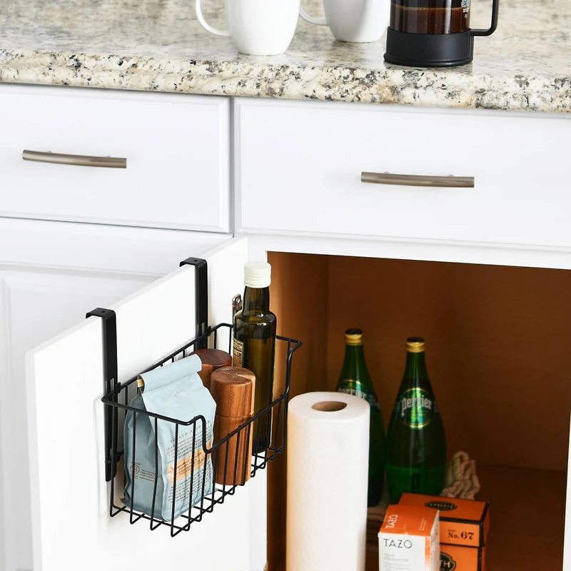 Household Essentials Over the Door Cut Out Metal Basket