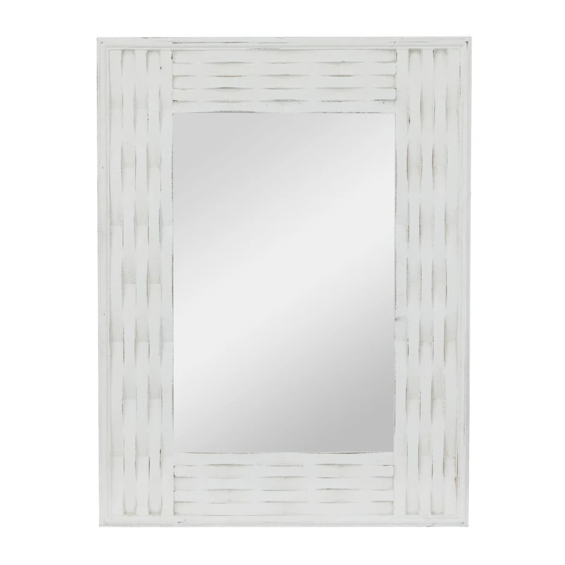 White MDF Contemporary Wall Mirror, 41" x 32" x 2"