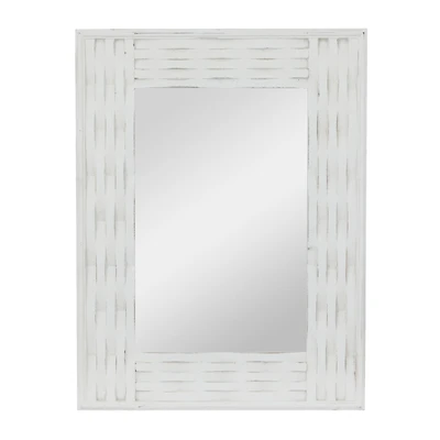 White MDF Contemporary Wall Mirror, 41" x 32" x 2"