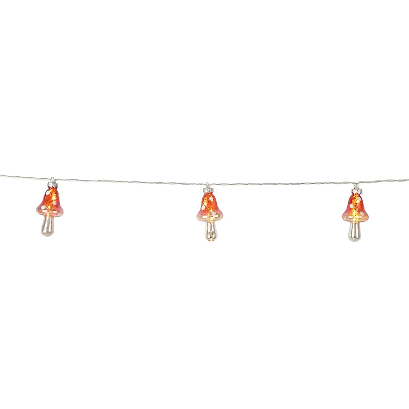 10ct. Warm White LED Glass Mushroom String Lights by Ashland®