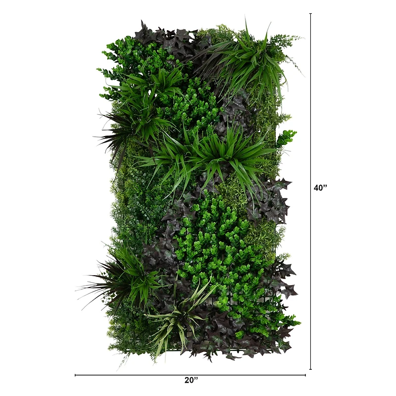 20" x 40" Borneo Jungle Artificial Living Wall Panel