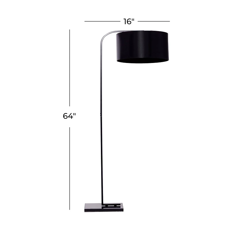 Black Metal Traditional Floor Lamp, 64" x 16" x 29"