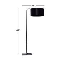 Black Metal Traditional Floor Lamp, 64" x 16" x 29"