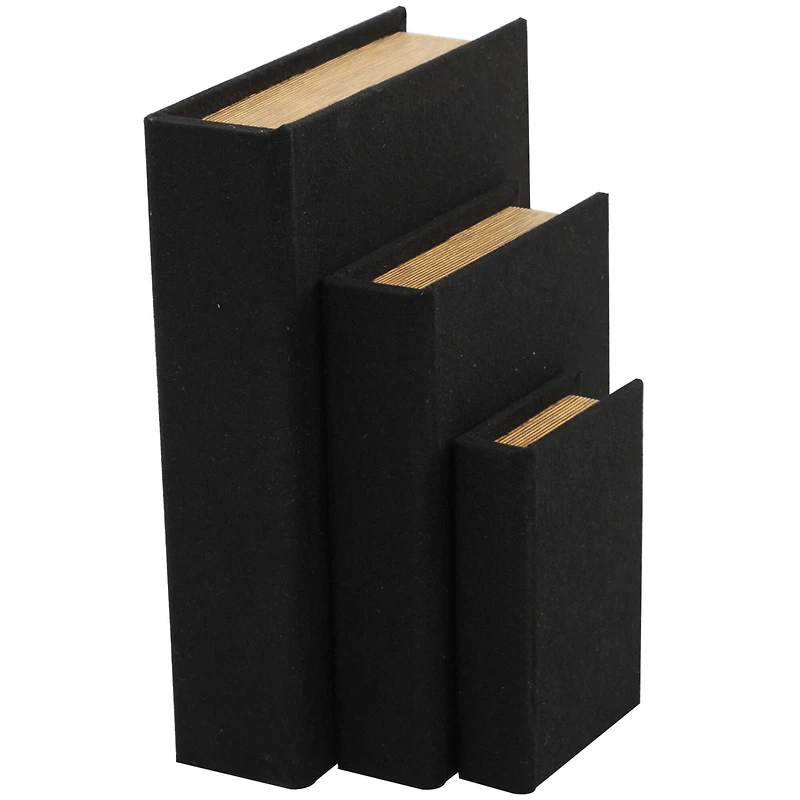 Black Linen Faux Book Box Set