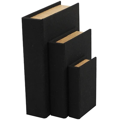 Black Linen Faux Book Box Set