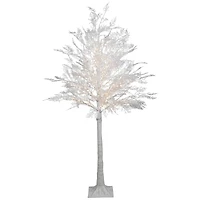5ft. Pre-Lit White Floral Artificial Christmas Tree, Warm White LED Lights