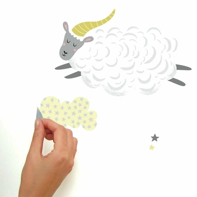 RoomMates Counting Sheep Peel & Stick Wall Decals