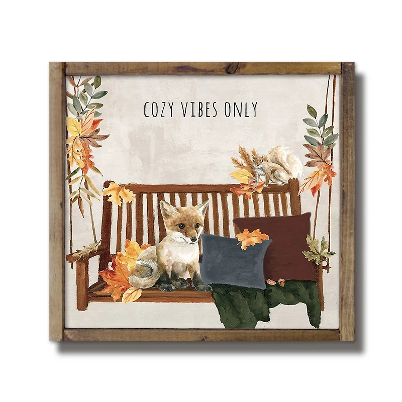 Cozy Vibes Only Framed Wood Plaque
