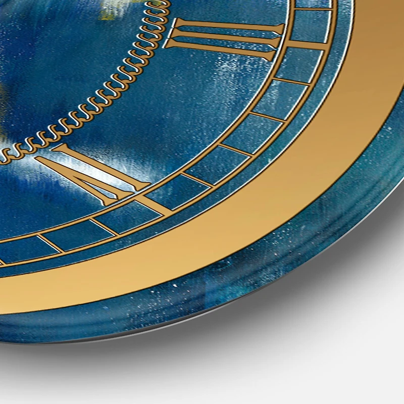 Designart 'Blue Glam Texture I Glam Wall Clock