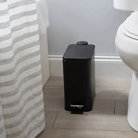 Simplify Black 5L Slim Rectangular Pedal Trash Bin with Soft Close Lid