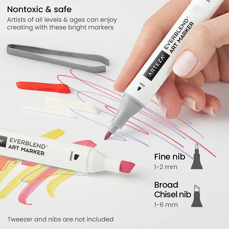Arteza® EverBlend® Ultra Classic Tones Dual Tip Alcohol Marker Set