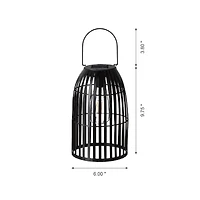 Glitzhome® 10" Woven Solar Powered Outdoor Hanging Lantern