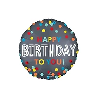 18" Satin Confetti Burst Birthday Foil Balloon