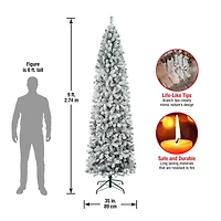 9ft. Unlit Acacia Flocked Artificial Christmas Tree
