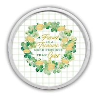 Friend Is More Precious than Gold Round White Framed Print