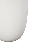 15.75" White Ceramic Sleek Amphora Vase with Scroll Handles