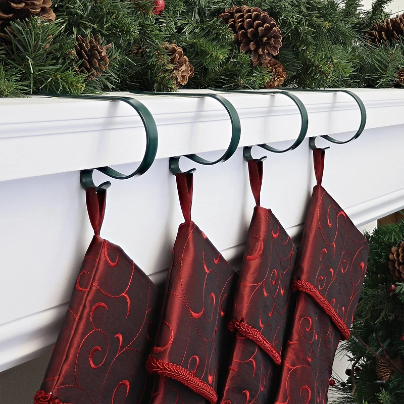 Original MantleClip® Hunter Green Stocking Holders, 4ct.