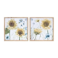 Framed Sunflower Floral Print Set